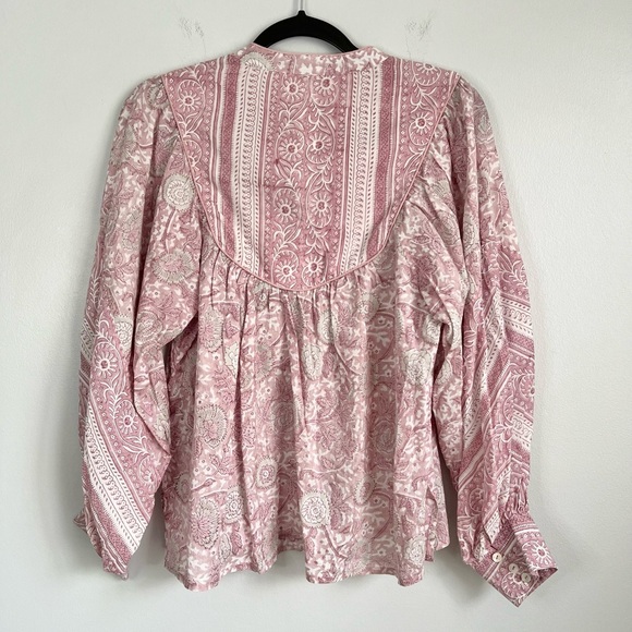 Cleobella Size S • Pink Boho India Peasant Cottagecore Blouse Top. - Picture 4 of 4